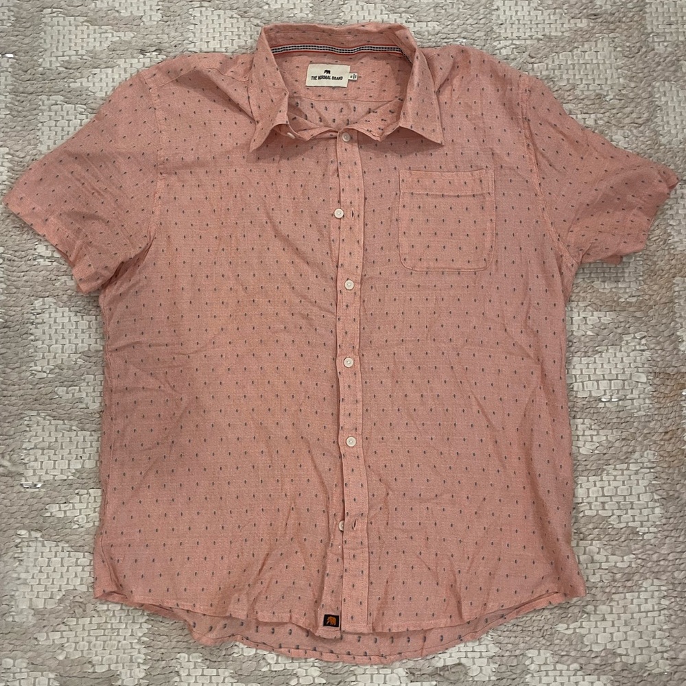 The Normal Brand Men's Pink Short Sleeve Button Down